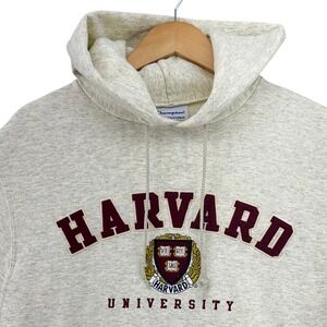 Champion Harvard University Hoodie Crimson Eco Oatmeal Heather Sweatshirt SZ M